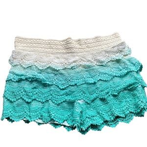 Blue Island Crochet Dip- Dyed Shorts size XL
